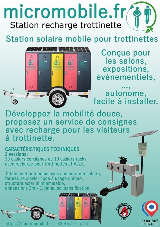 station solaire mobile recharge trottinette